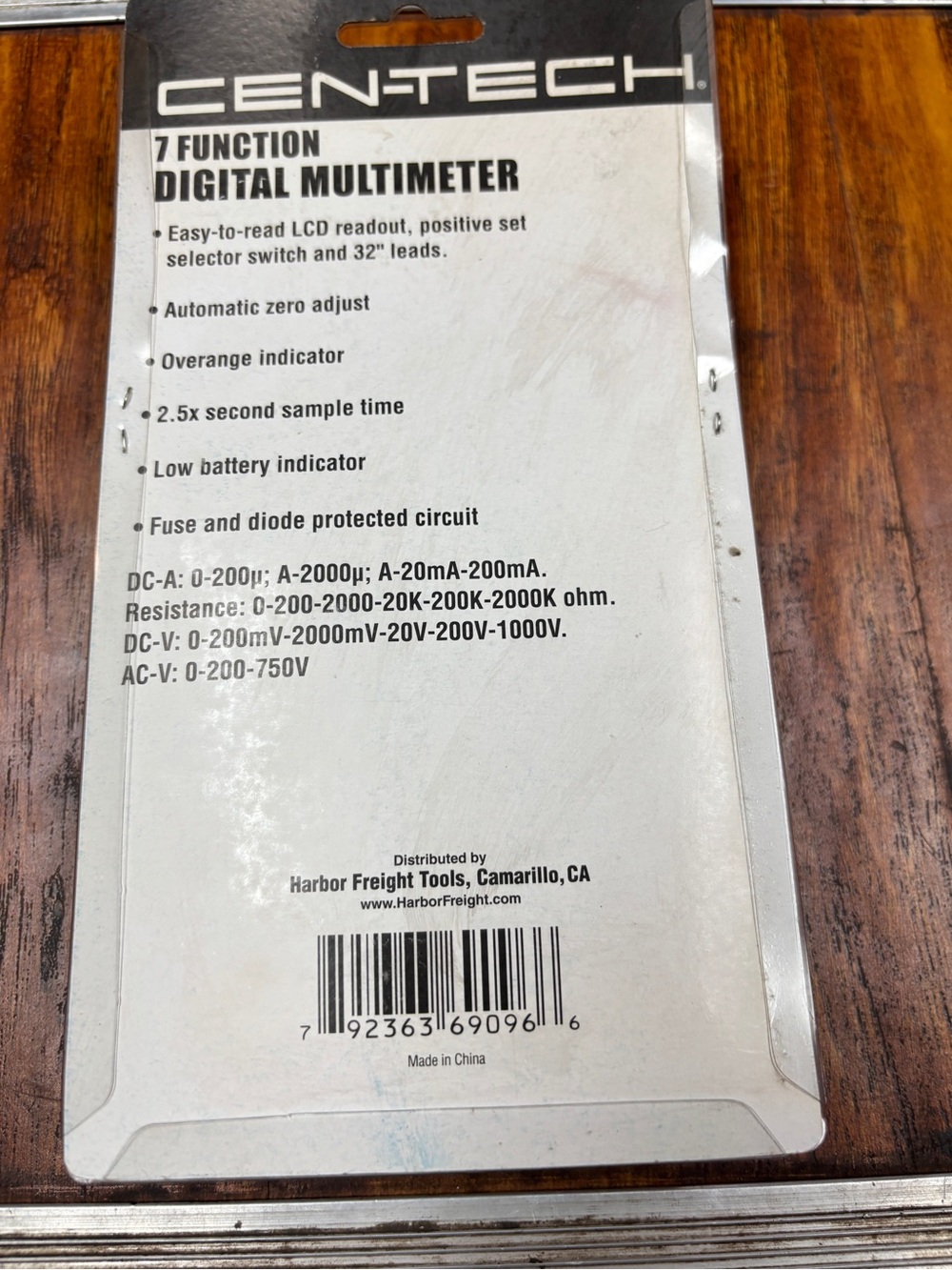 7-Function Digital Multimeter - Black(Cen-Tech) - Picture 2 of 2